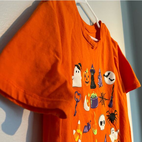 Halloween Graphic Tee, Orange, Size M (7/8), Gender Neutral - Picture 5 of 6